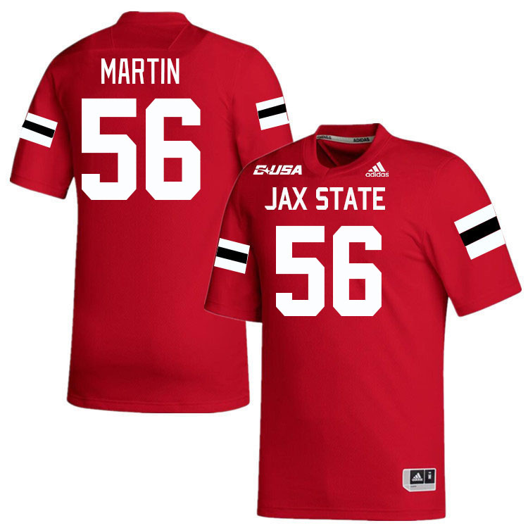 #56 Daylan Martin Jacksonville State Gamecocks College Football Jerseys Stitched-Red